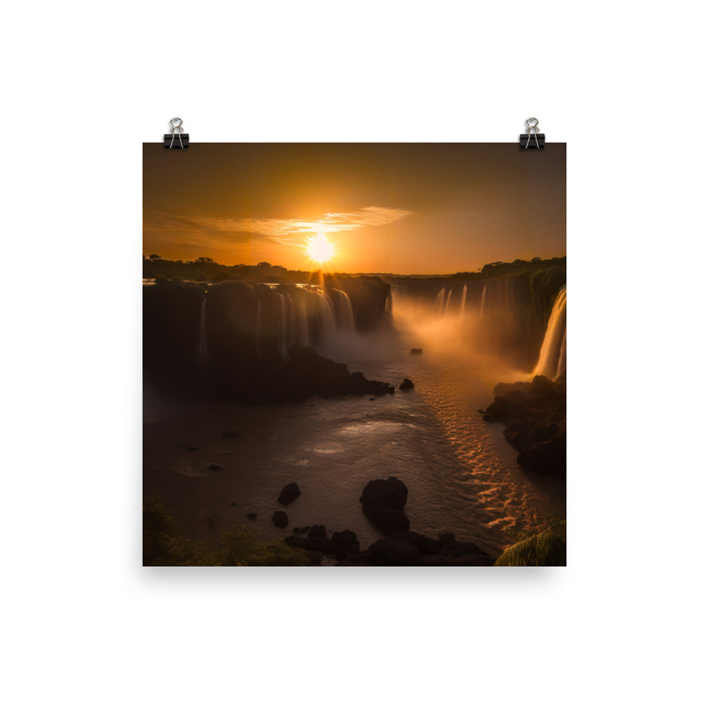 Golden Hour at Iguazu Falls photo paper poster - Posterfy.AI