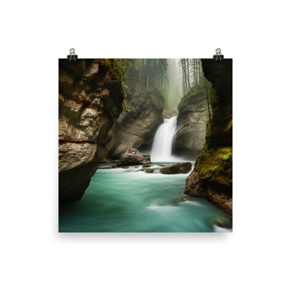 Power of Johnston Canyon Falls photo paper poster - Posterfy.AI