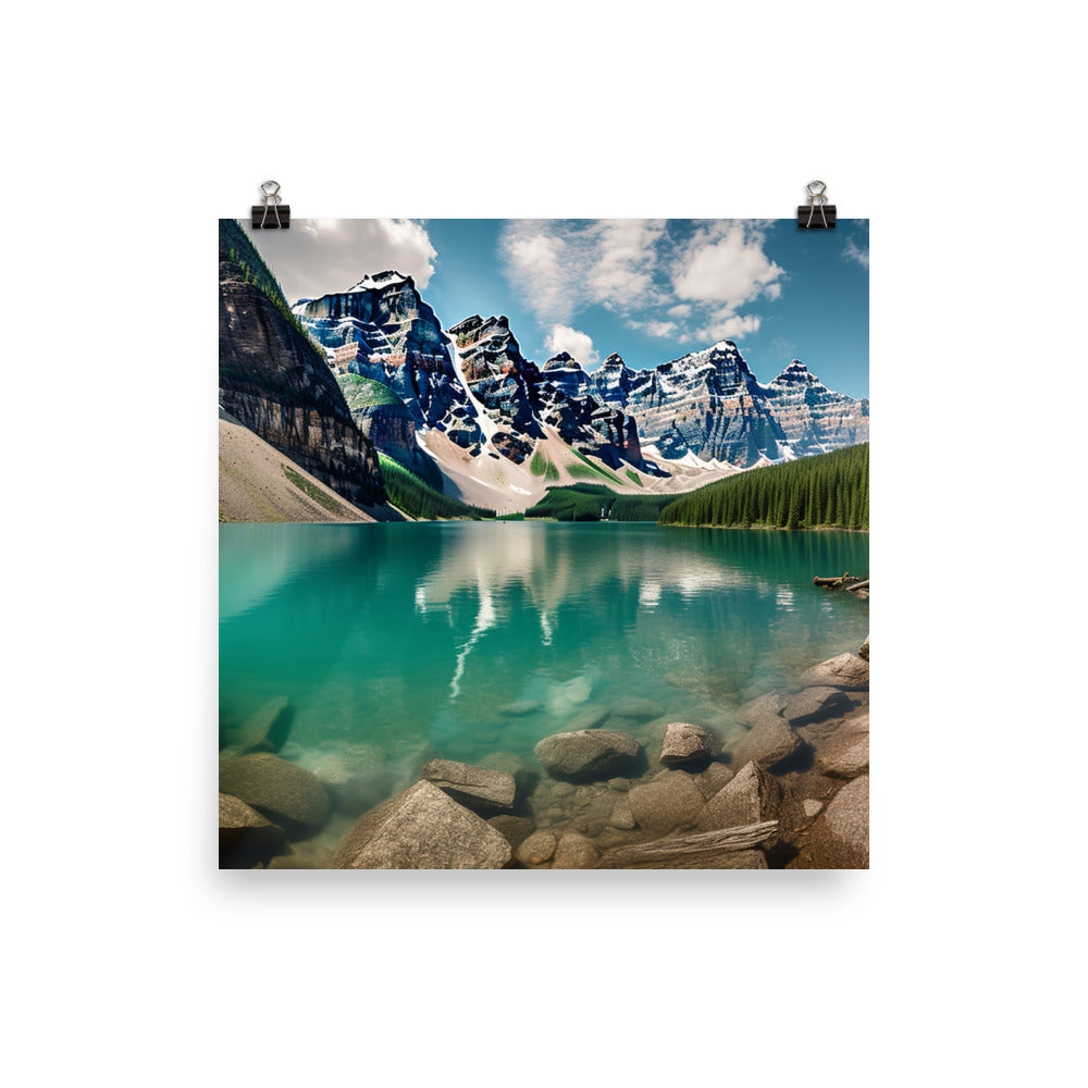 Beauty of Moraine Lake photo paper poster - Posterfy.AI
