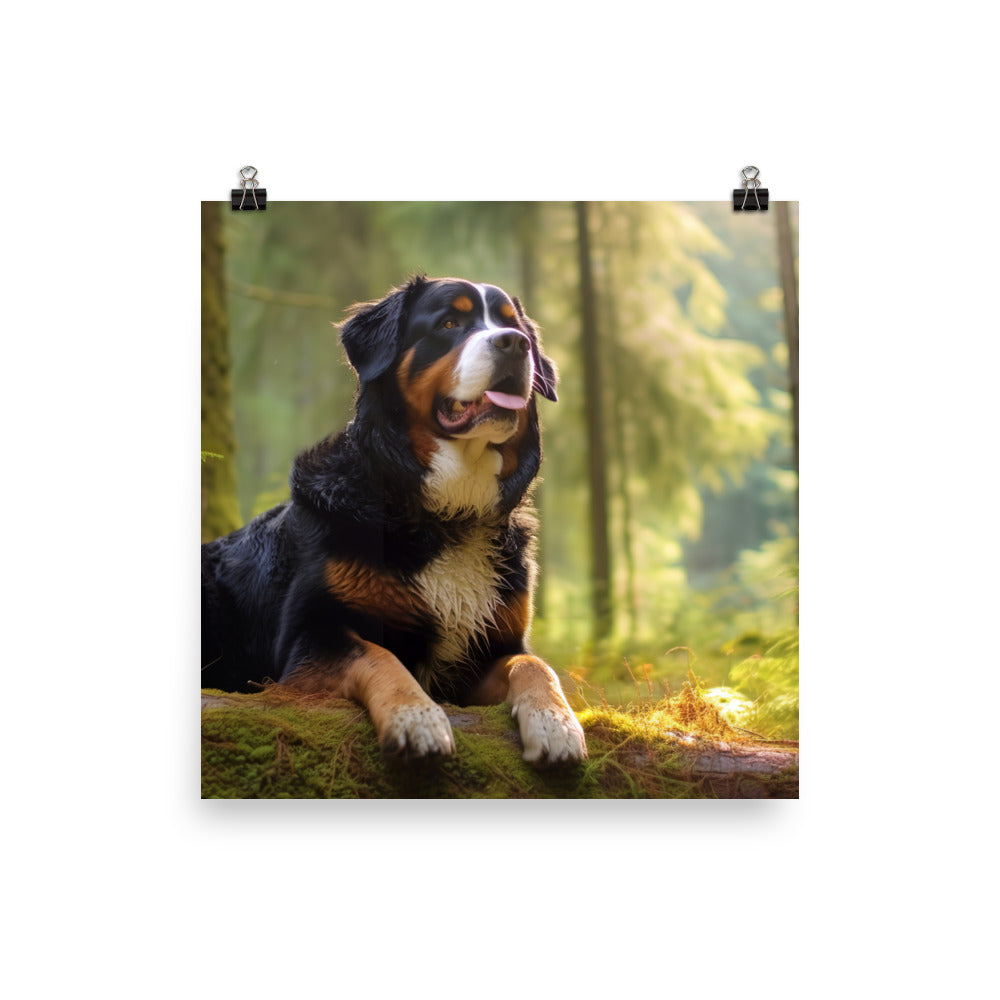 Serene Bernese Mountain Dog photo paper poster - Posterfy.AI