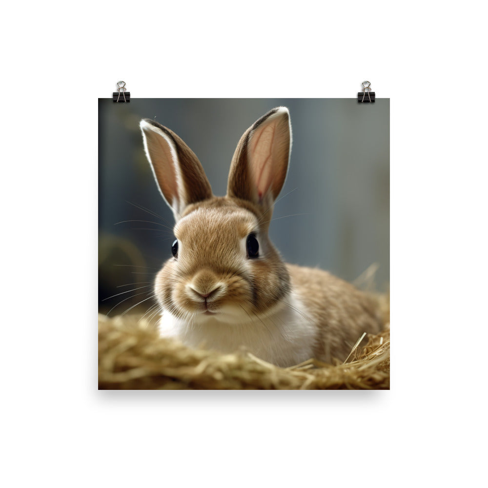 Mini Rex Bunny Photo paper poster - PosterfyAI.com