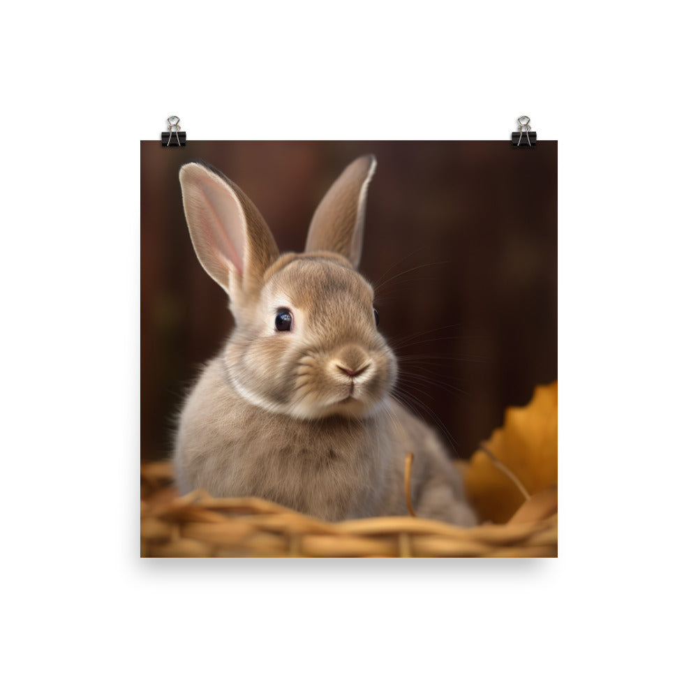 Mini Rex Bunny Photo paper poster - PosterfyAI.com