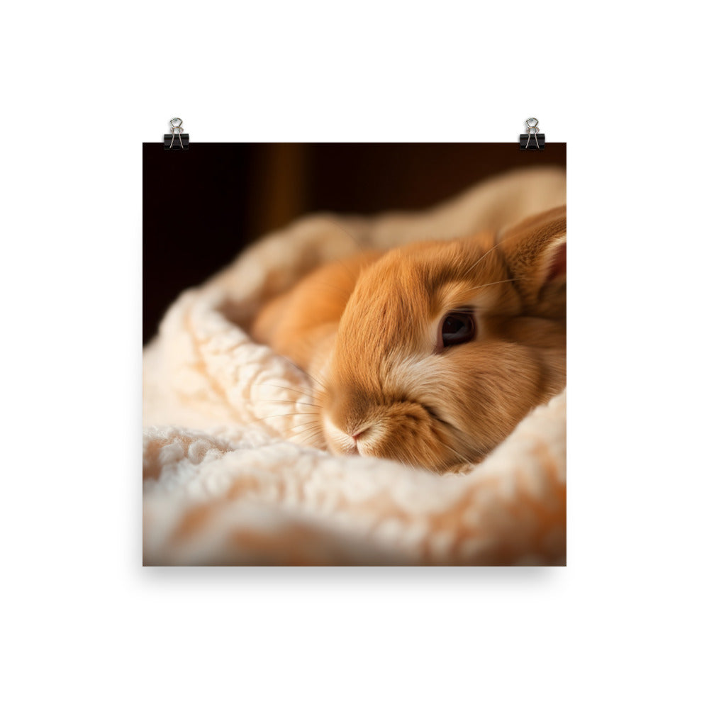 Mini Rex Bunny Photo paper poster - PosterfyAI.com