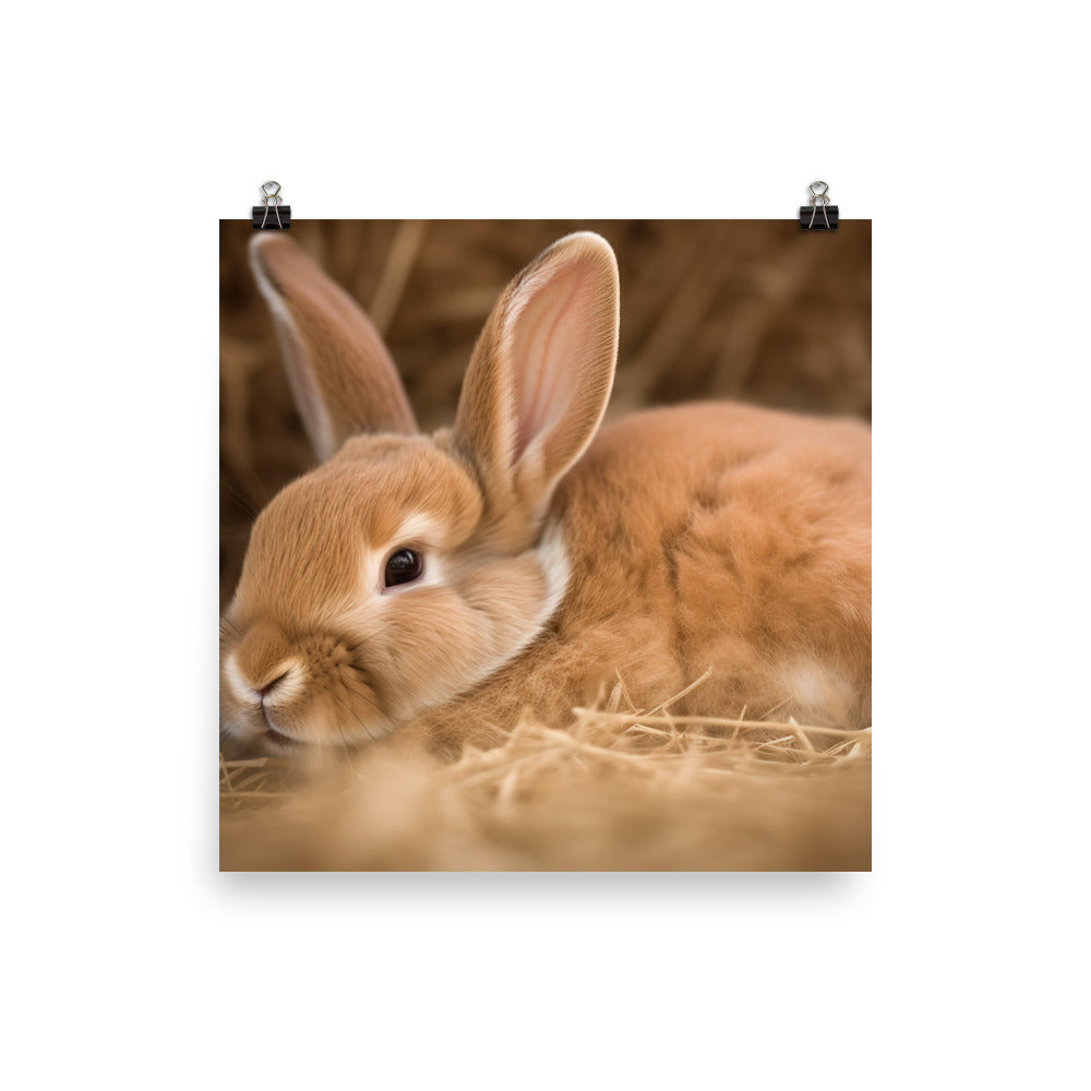 Mini Rex Bunny Photo paper poster - PosterfyAI.com