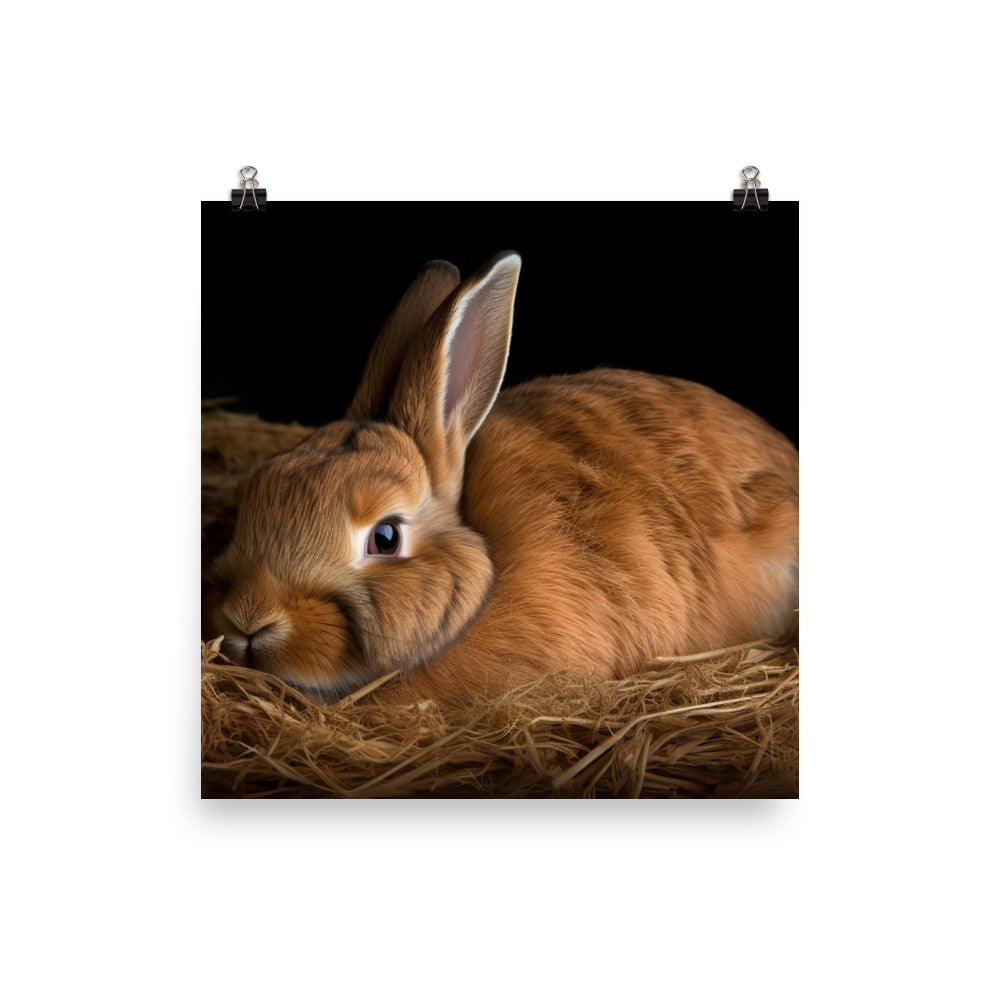 Mini Rex Bunny Photo paper poster - PosterfyAI.com