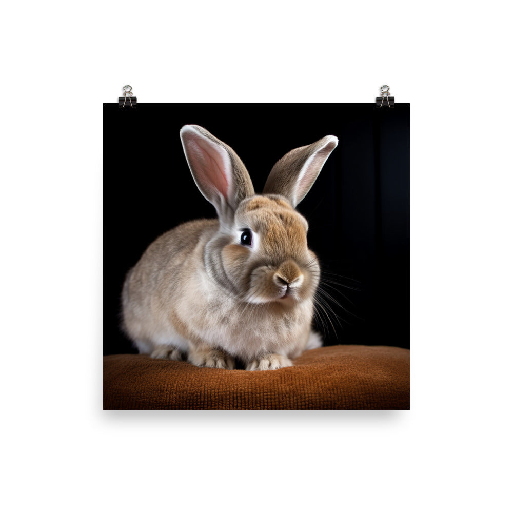 Mini Rex Bunny Photo paper poster - PosterfyAI.com