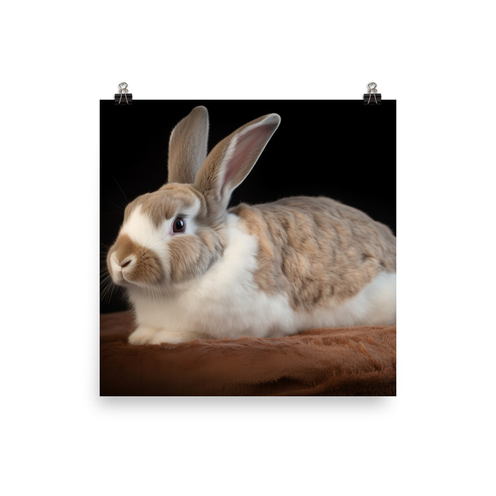 Mini Rex Bunny Photo paper poster - PosterfyAI.com