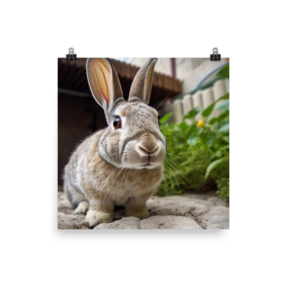 Mini Rex Bunny Photo paper poster - PosterfyAI.com