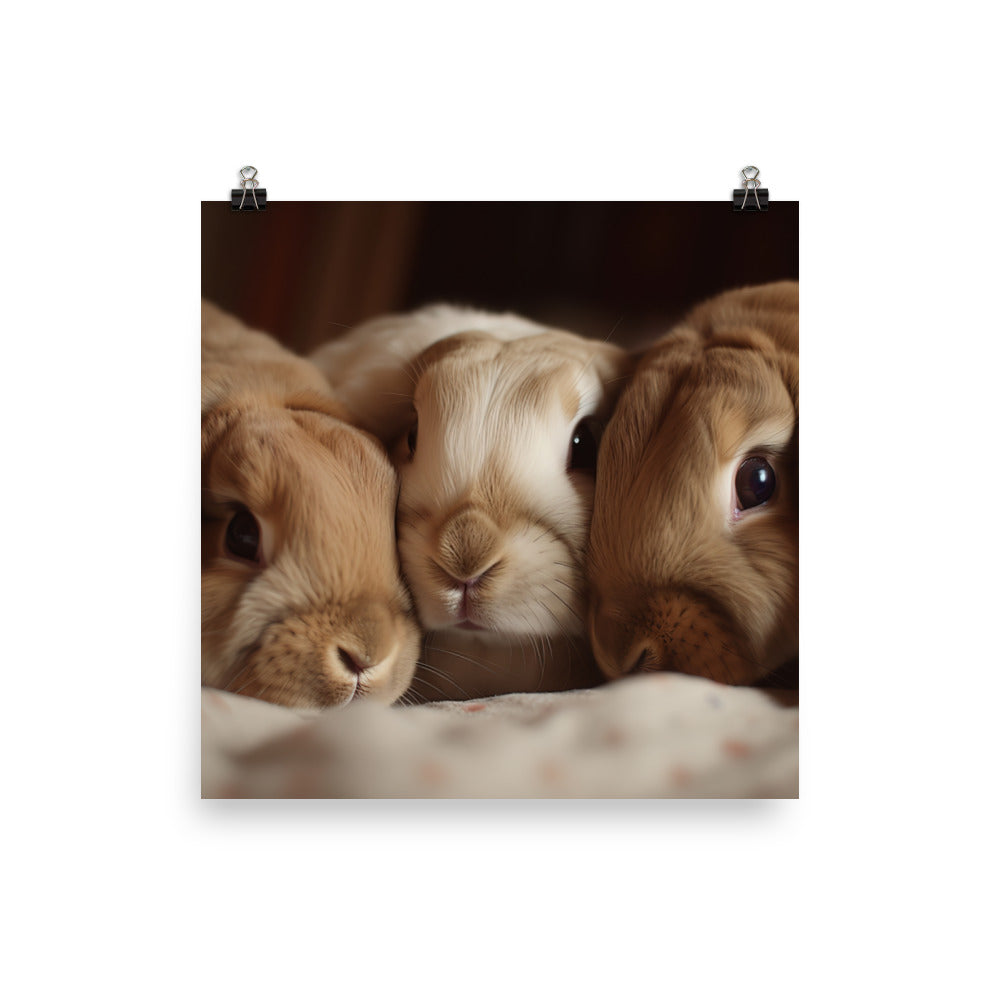 French Lop Family Time Photo paper poster - PosterfyAI.com