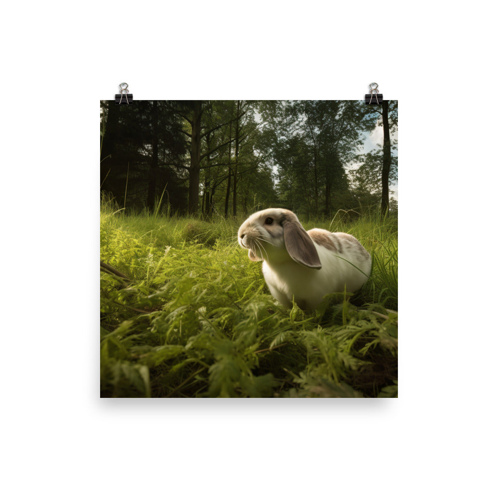 English Lop in Nature Photo paper poster - PosterfyAI.com