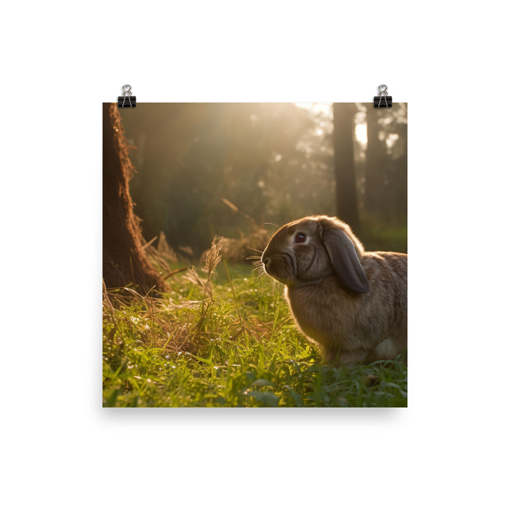 English Lop in Nature Photo paper poster - PosterfyAI.com