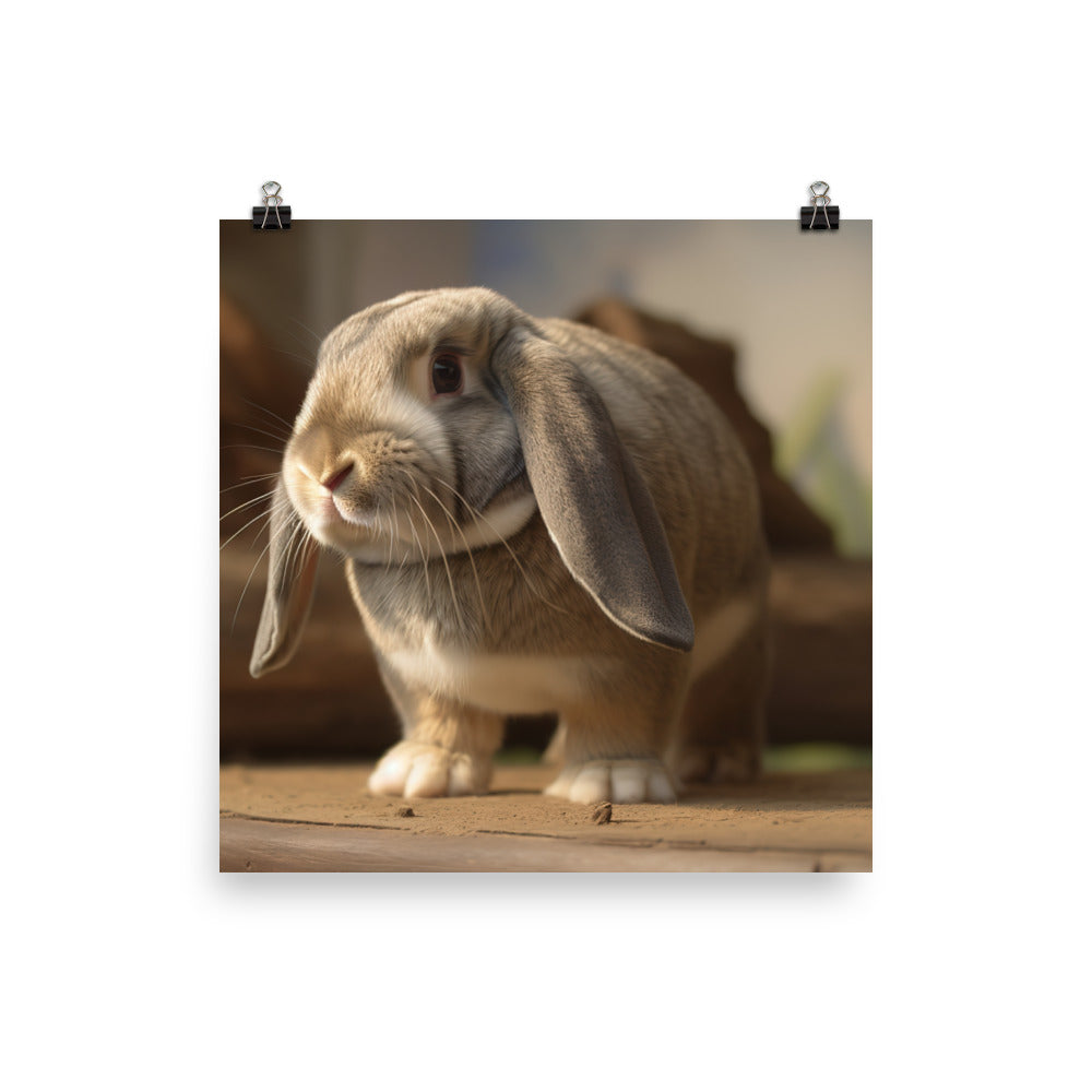 Adventurous English Lop Photo paper poster - PosterfyAI.com