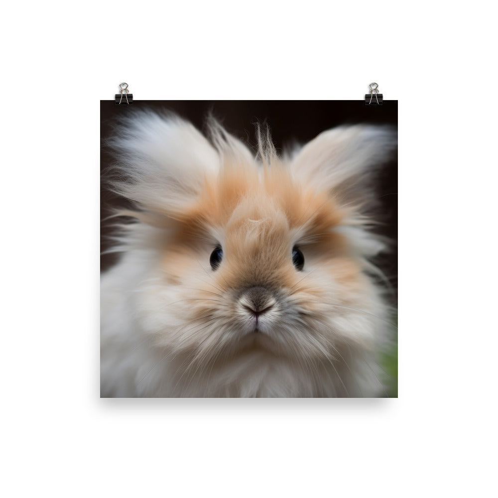 Adorable Lionhead Bunny Photo paper poster - PosterfyAI.com