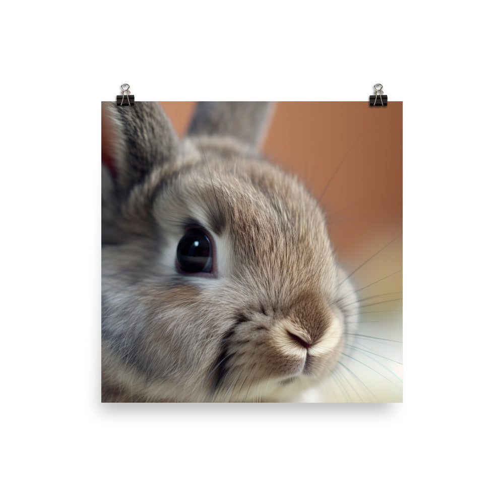 Netherland Dwarf Portrait Photo paper poster - PosterfyAI.com