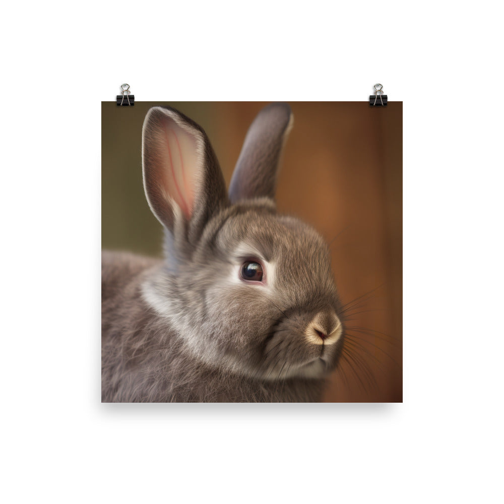 Netherland Dwarf Portrait Photo paper poster - PosterfyAI.com