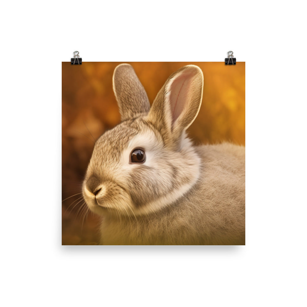 Netherland Dwarf Portrait Photo paper poster - PosterfyAI.com