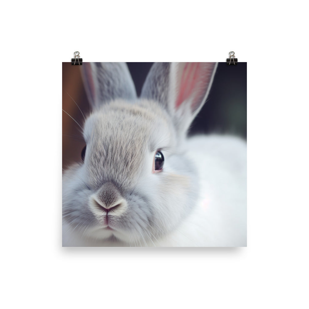 Netherland Dwarf Portrait Photo paper poster - PosterfyAI.com