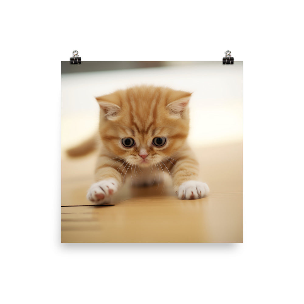 Exotic Shorthair Kitten Photo paper poster - PosterfyAI.com
