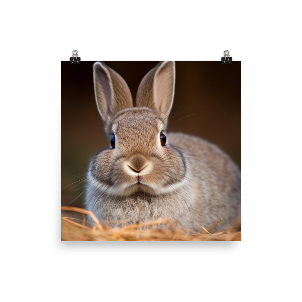 Netherland Dwarf Bunny Photo paper poster - PosterfyAI.com