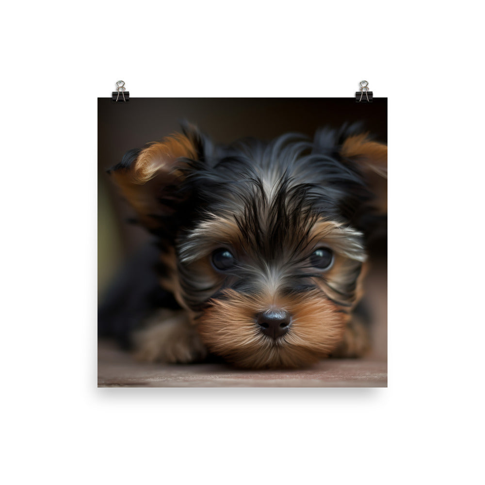 Yorkshire Terrier Pup Photo paper poster - PosterfyAI.com