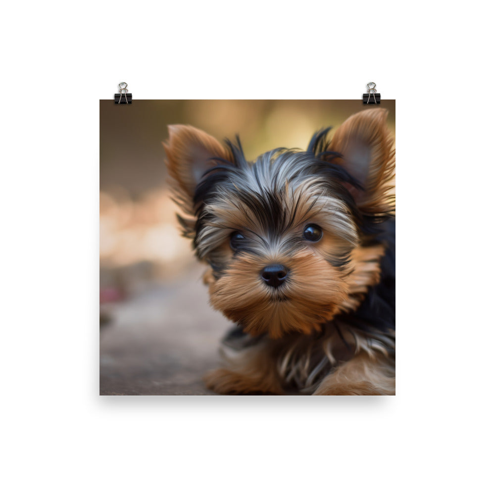 Yorkshire Terrier Pup Photo paper poster - PosterfyAI.com
