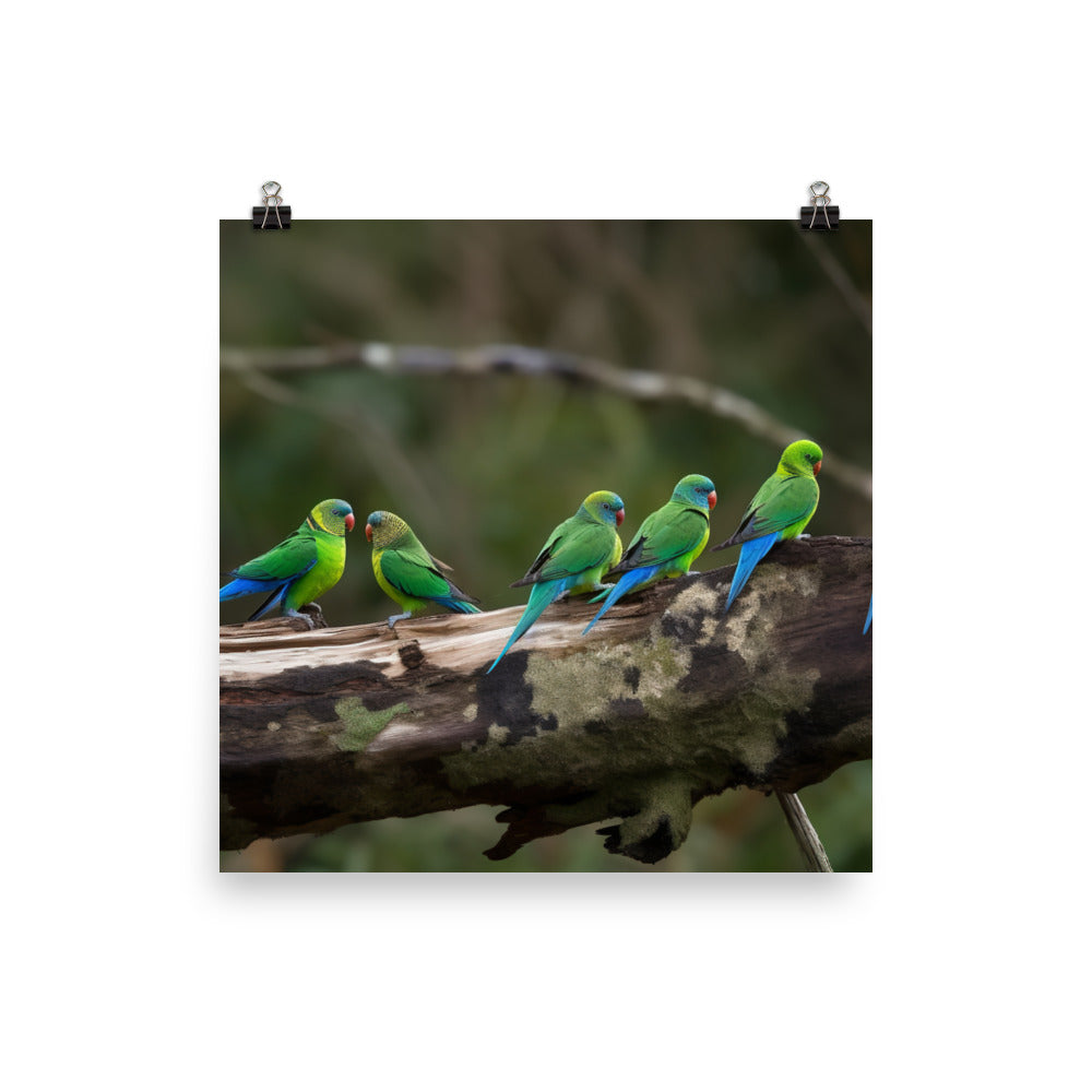 Rainbow Parakeets Photo paper poster - PosterfyAI.com