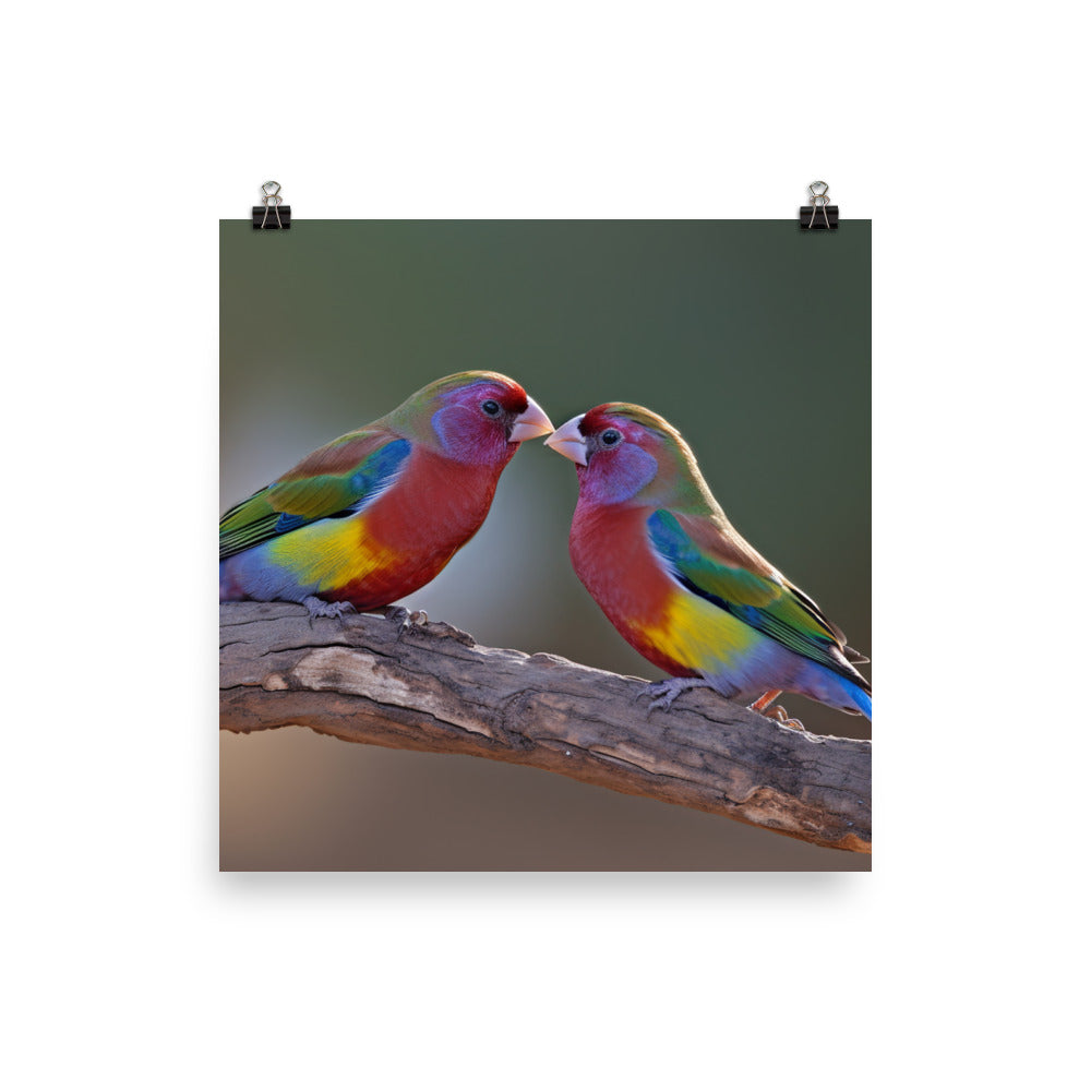 Rainbow Finches in the Wild Photo paper poster - PosterfyAI.com