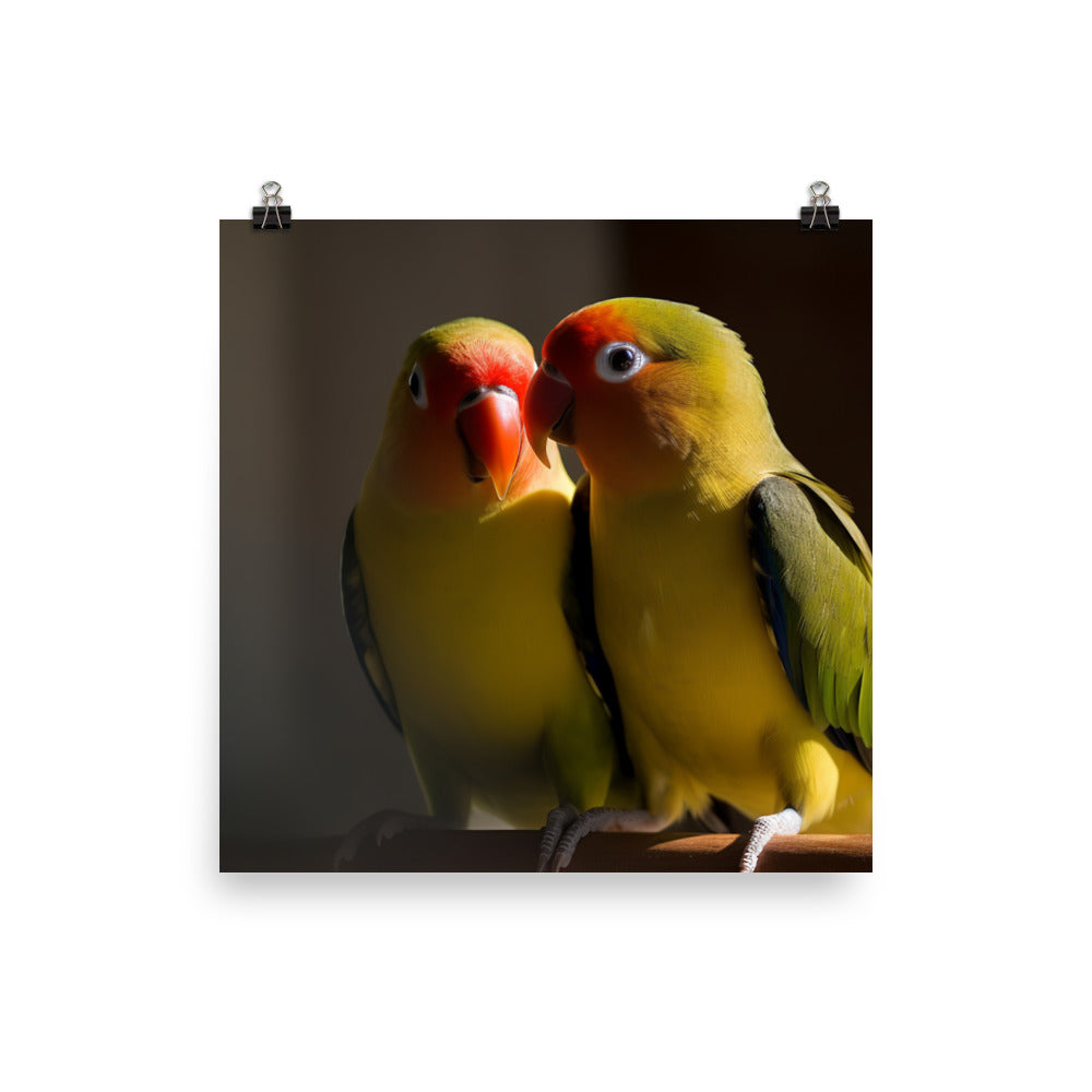 Lovebirds Pair Photo paper poster - PosterfyAI.com