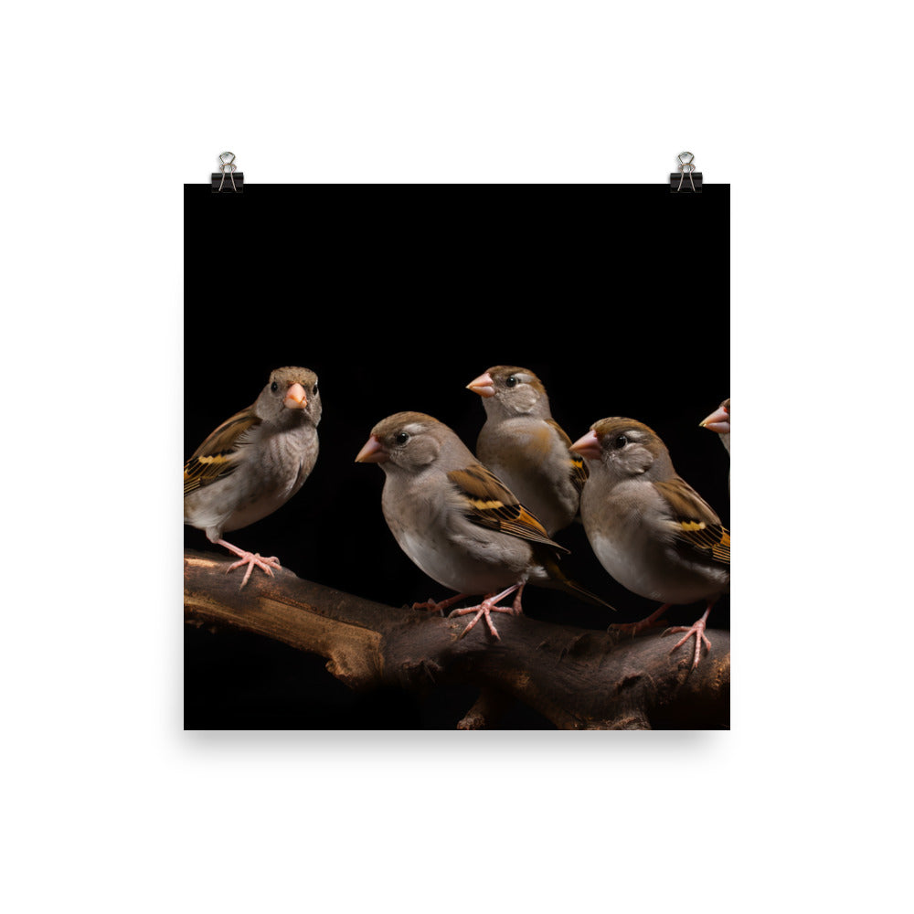 Flock of Society Finches Photo paper poster - PosterfyAI.com
