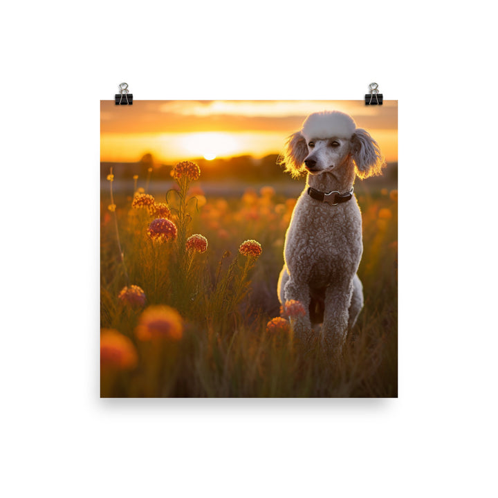 The Majestic Poodle in Natural Surroundings photo paper poster - Posterfy.AI