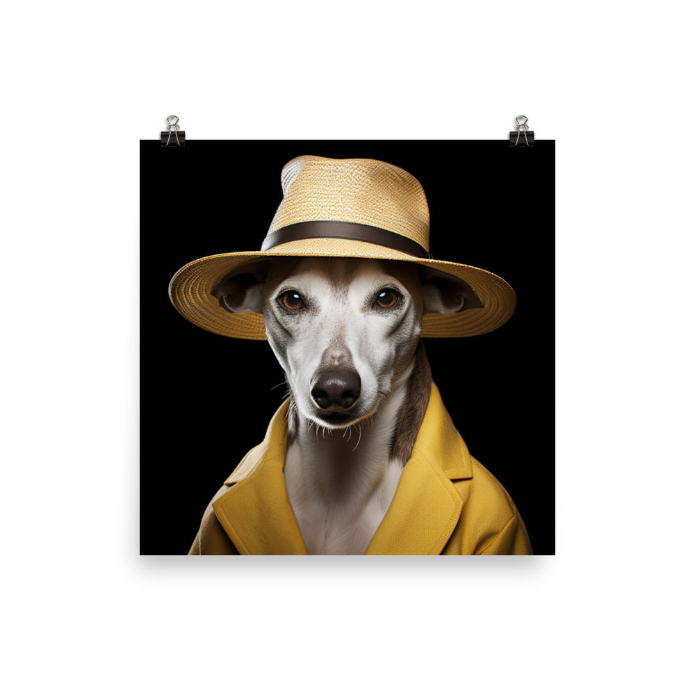Whippet Fashionista Photo paper poster - PosterfyAI.com