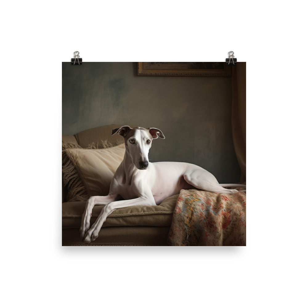 Whippet at Home Photo paper poster - PosterfyAI.com