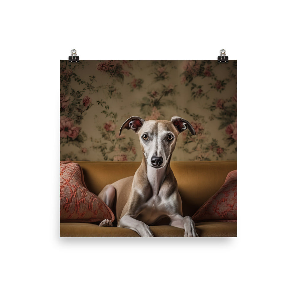 Whippet at Home Photo paper poster - PosterfyAI.com