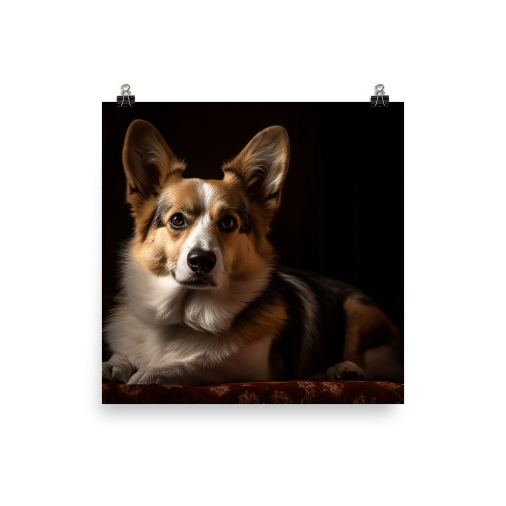 Welsh Corgi Portrait Photo paper poster - PosterfyAI.com