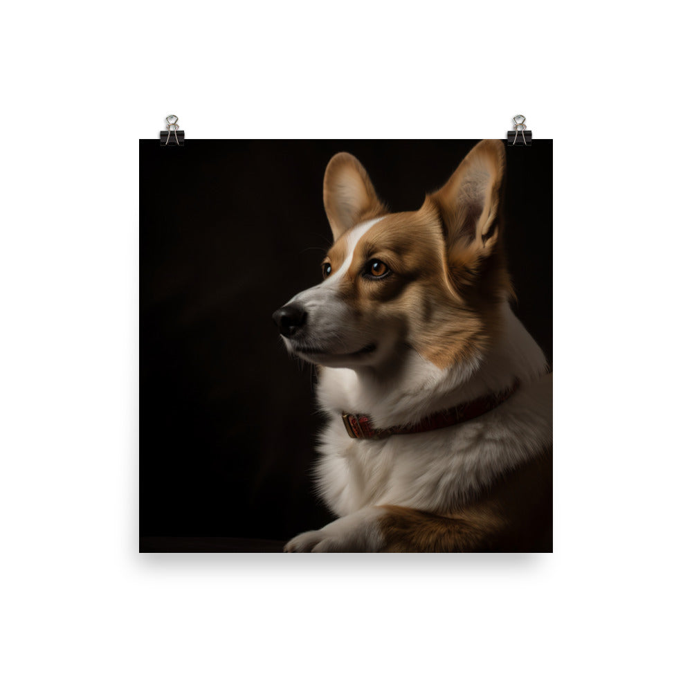 Welsh Corgi Portrait Photo paper poster - PosterfyAI.com
