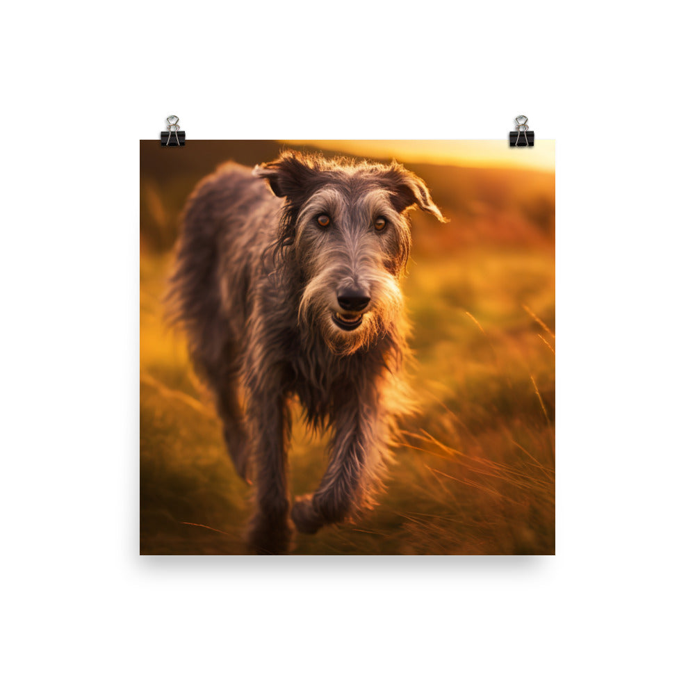Majestic Scottish Deerhound at Sunset photo paper poster - Posterfy.AI
