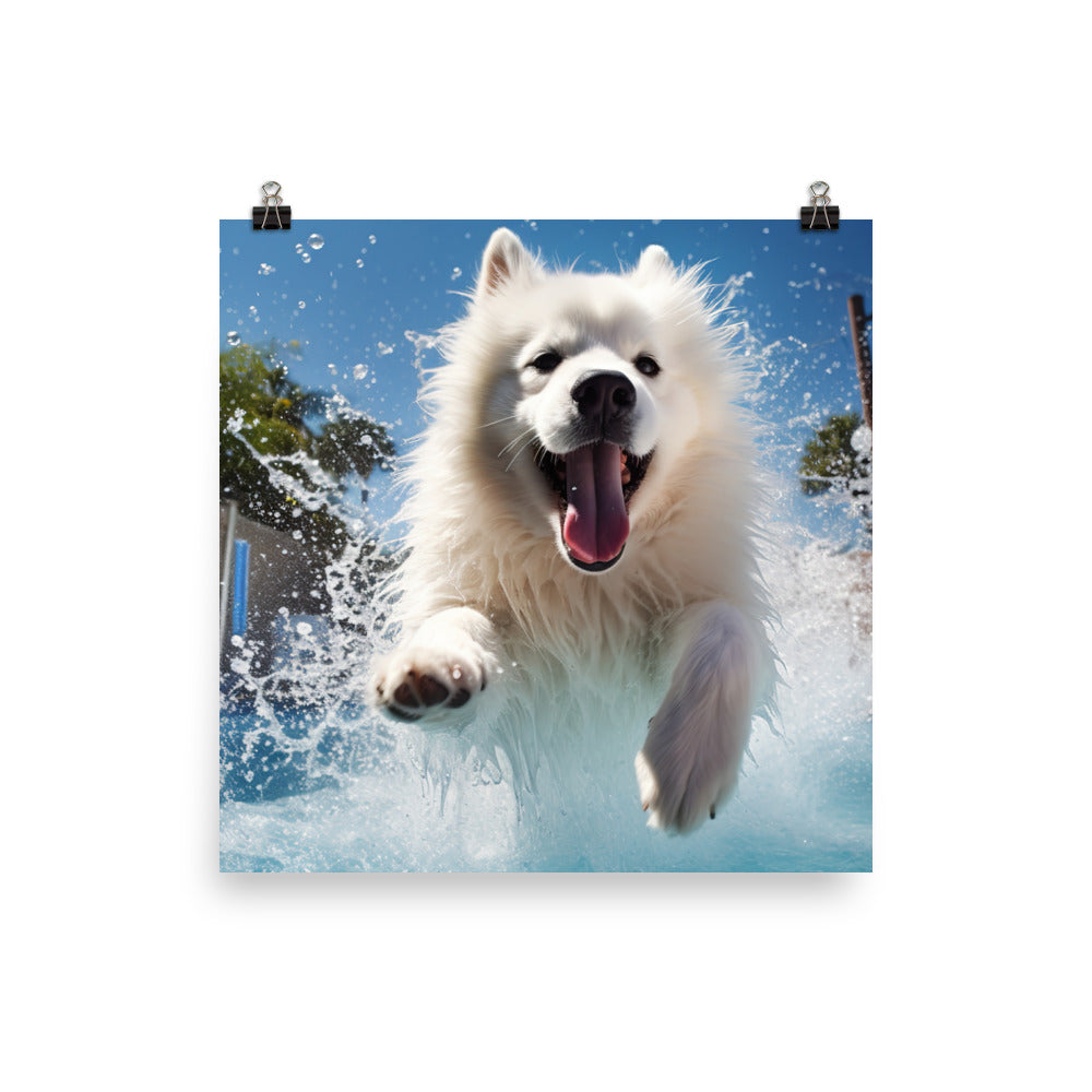 Samoyed Splash Photo paper poster - PosterfyAI.com