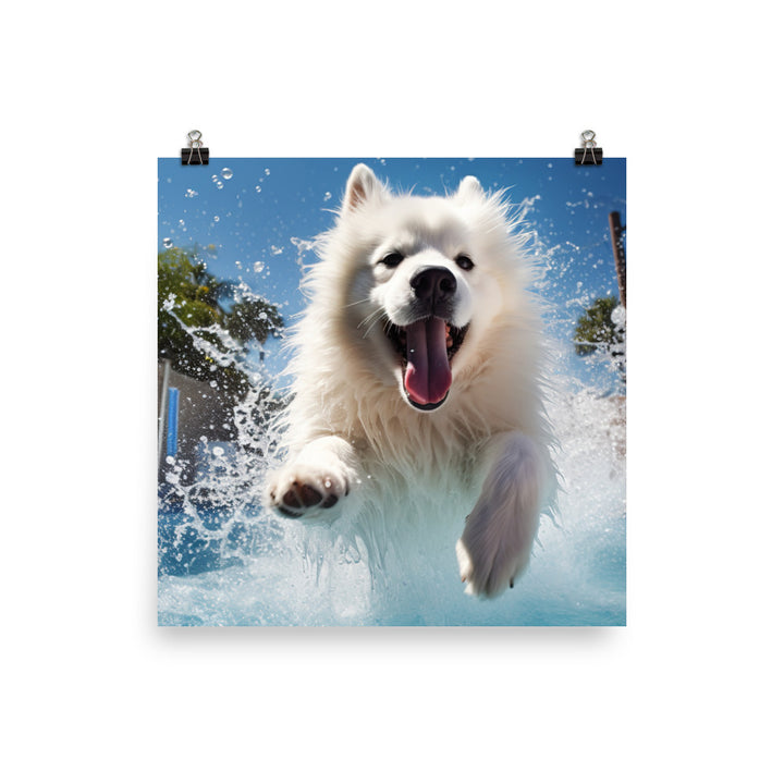 Samoyed Splash Photo paper poster - PosterfyAI.com