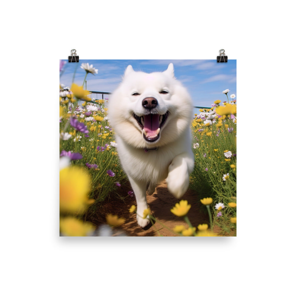 Samoyed Smile Photo paper poster - PosterfyAI.com