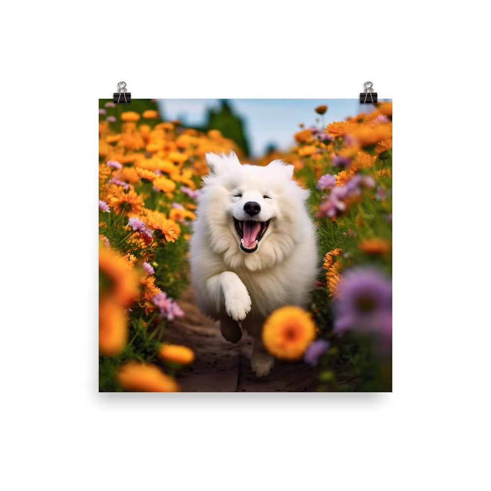 Samoyed Smile Photo paper poster - PosterfyAI.com