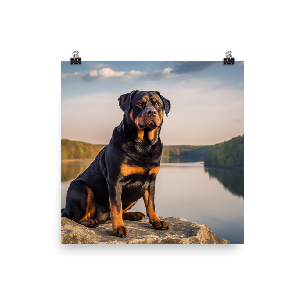 Rottweilers regal beauty Photo paper poster - PosterfyAI.com