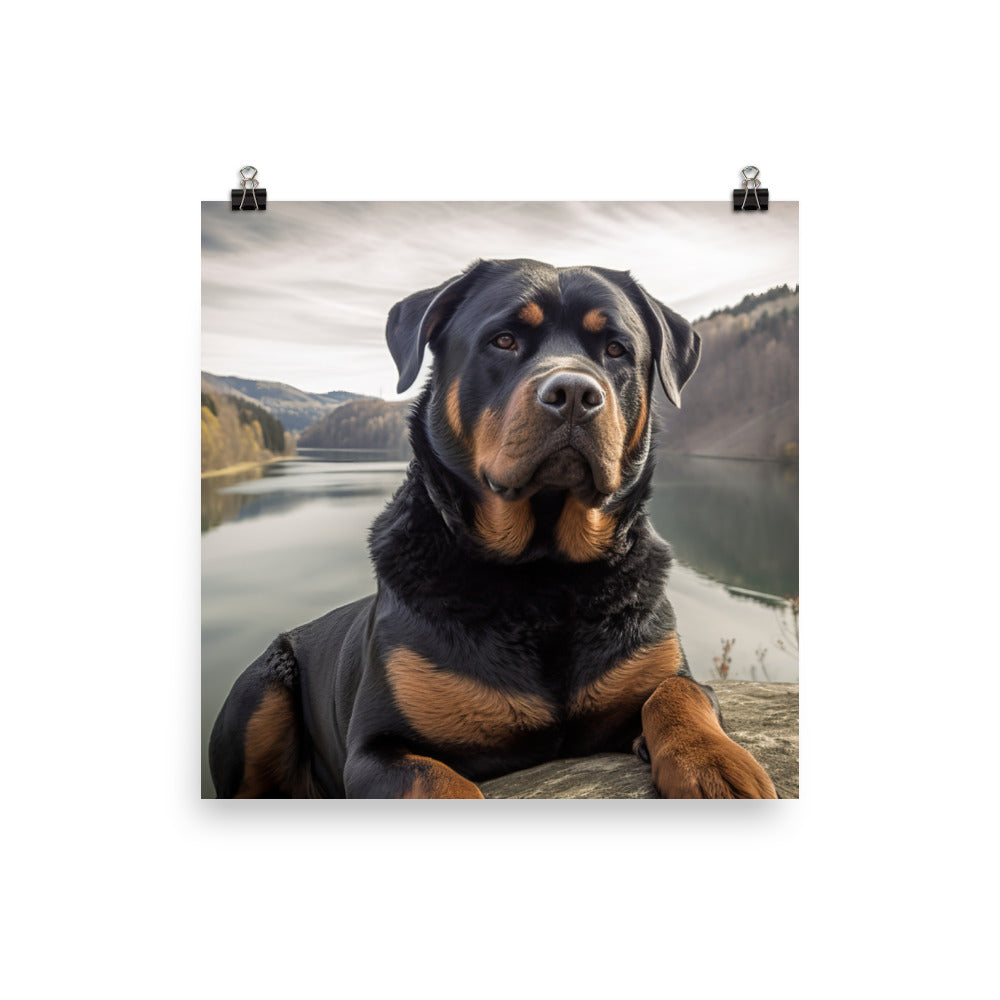 Rottweilers regal beauty Photo paper poster - PosterfyAI.com