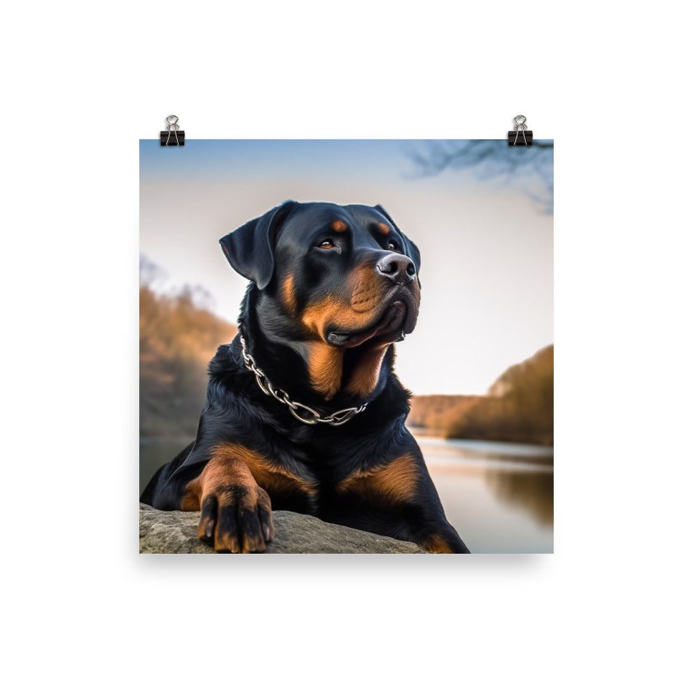 Rottweilers regal beauty Photo paper poster - PosterfyAI.com