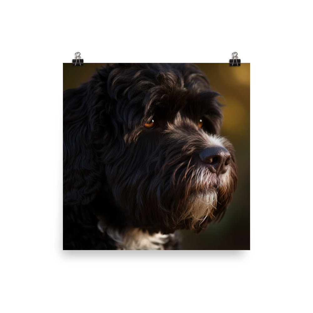 Portrait of a Portuguese Water Dog Photo paper poster - PosterfyAI.com