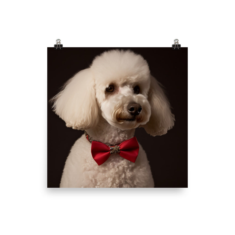 Poodle in a Bowtie Photo paper poster - PosterfyAI.com