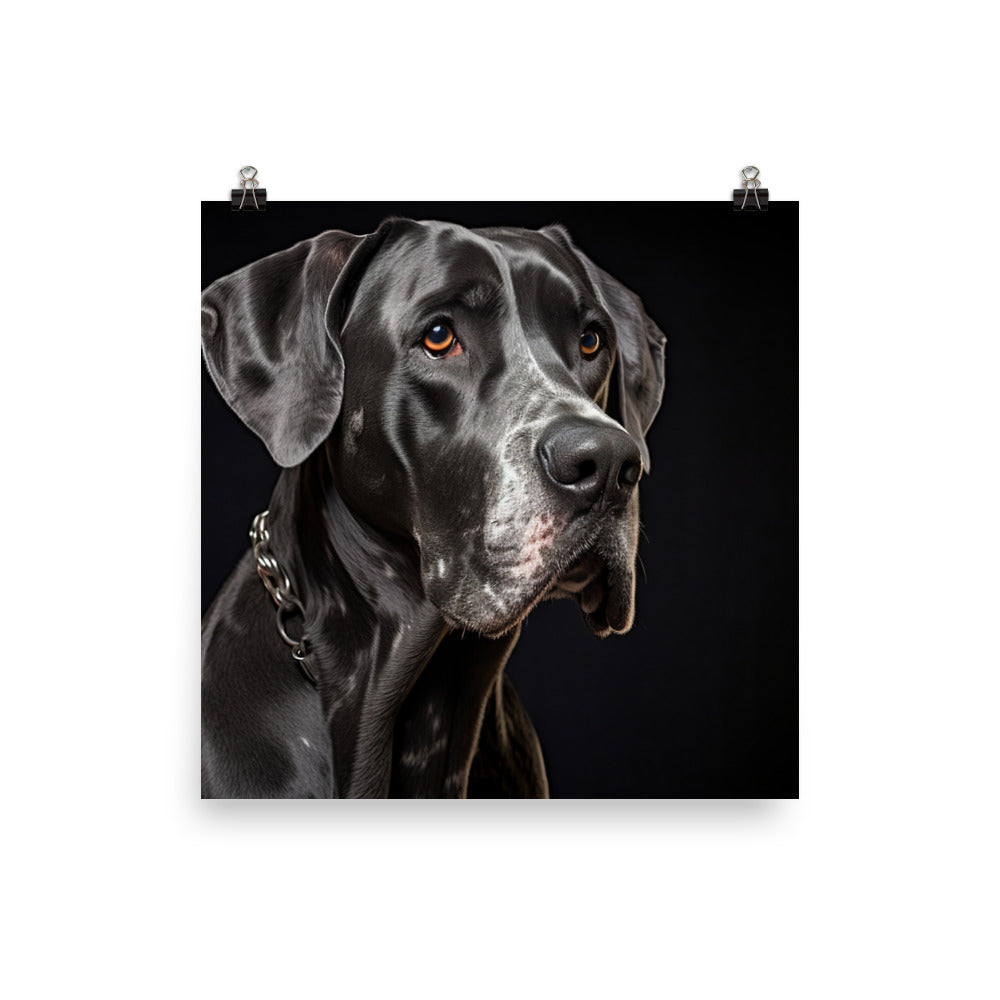 Noble Great Dane Portrait Photo paper poster - PosterfyAI.com