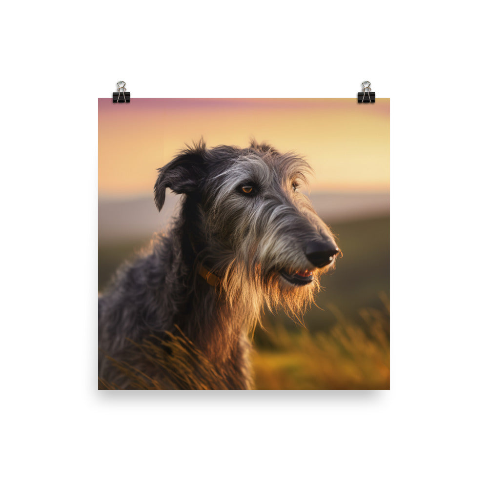 Majestic Scottish Deerhound at Sunset Photo paper poster - PosterfyAI.com
