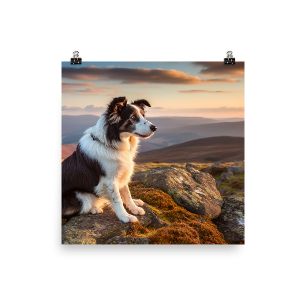 Majestic Border Collie Photo paper poster - PosterfyAI.com