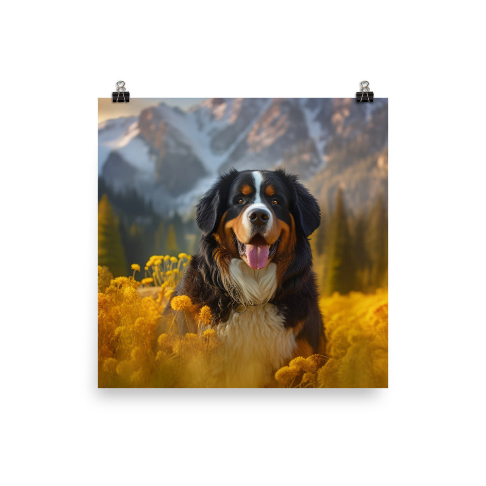 Majestic Bernese Mountain Dog Photo paper poster - PosterfyAI.com