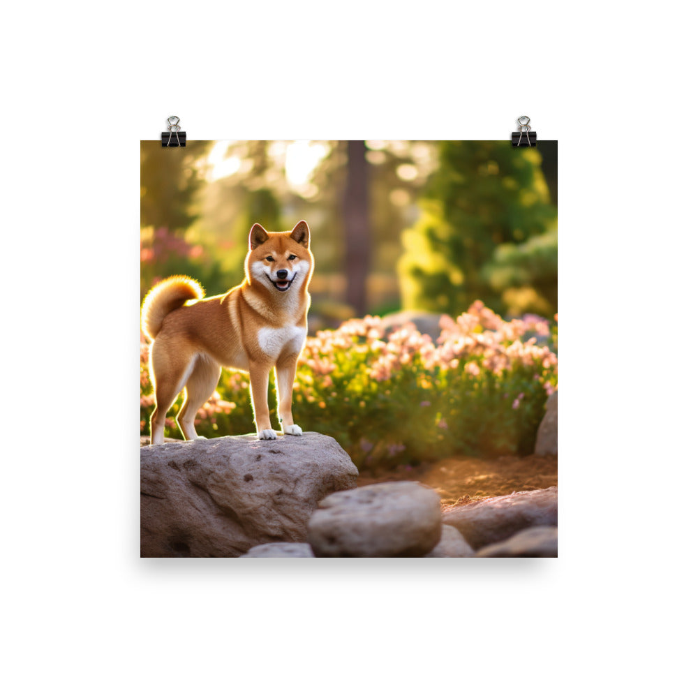 Magnificent Shiba Inu Photo paper poster - PosterfyAI.com